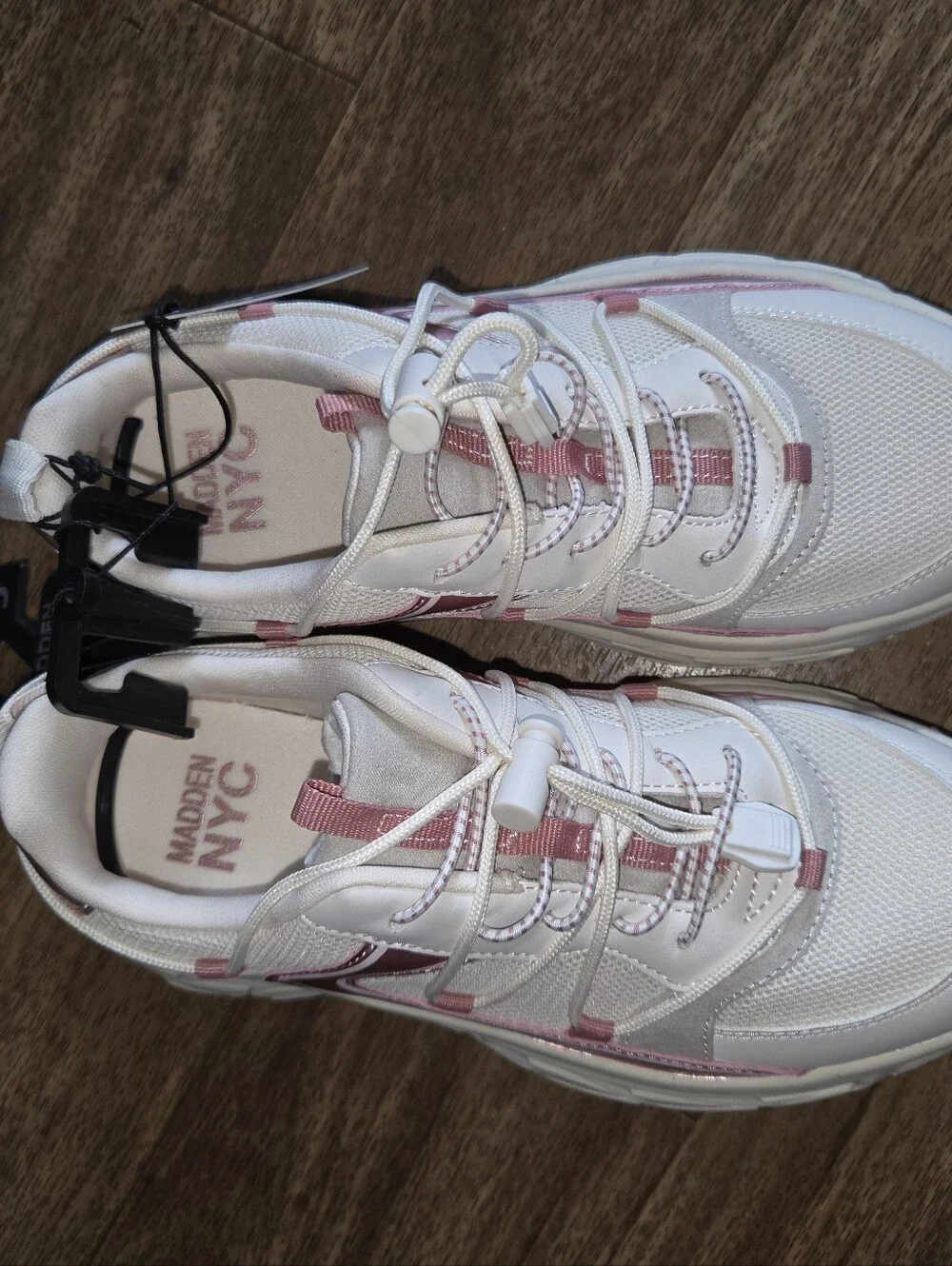 Madden NYC  Girls Chunky Trainer Sneakers - White with Rose Gold Accent *GIRLS 3